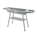 Φορητή Αναδιπλούμενη Ψησταριά με Βοηθητικές Επιφάνειες & Ράφι – Ασημί 71x29.5x122cm