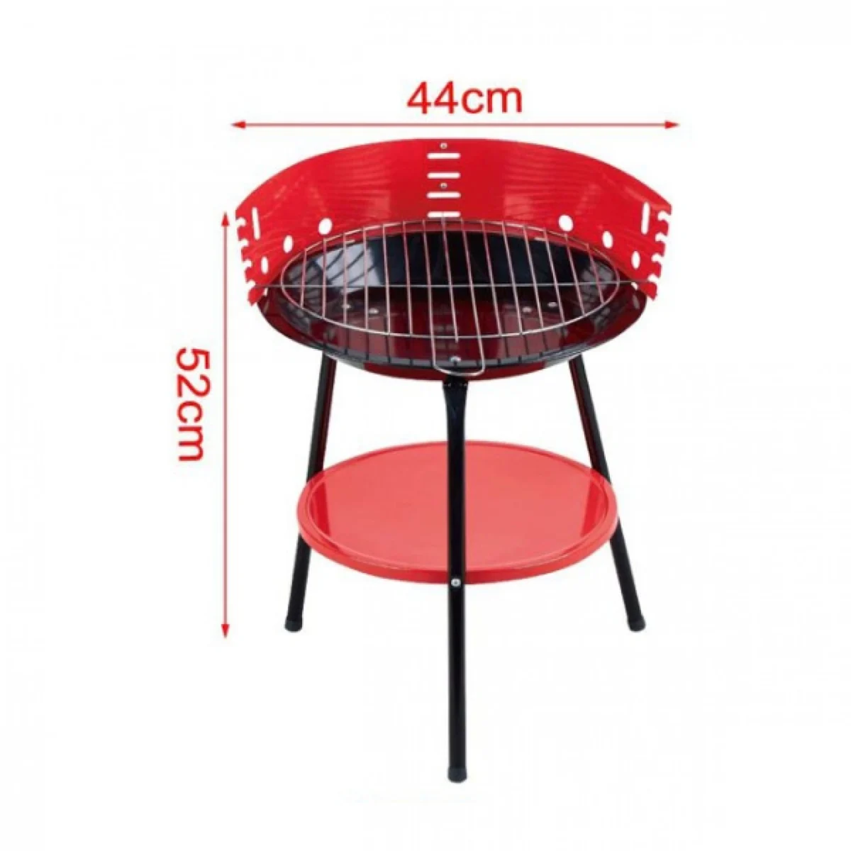 Φορητή Ψησταριά Κάρβουνου 52x44cm – Κόκκινη
