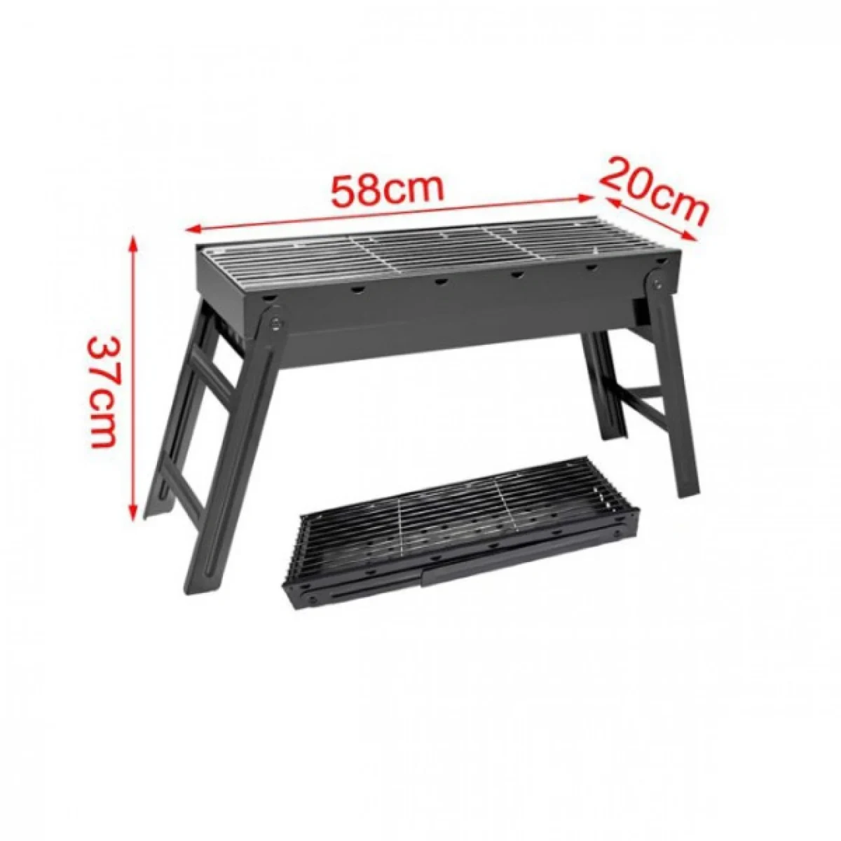 Φορητή Αναδιπλούμενη Ψησταριά 37x58x20cm BBQ για Barbeque σε μέγεθος χαρτοφύλακα