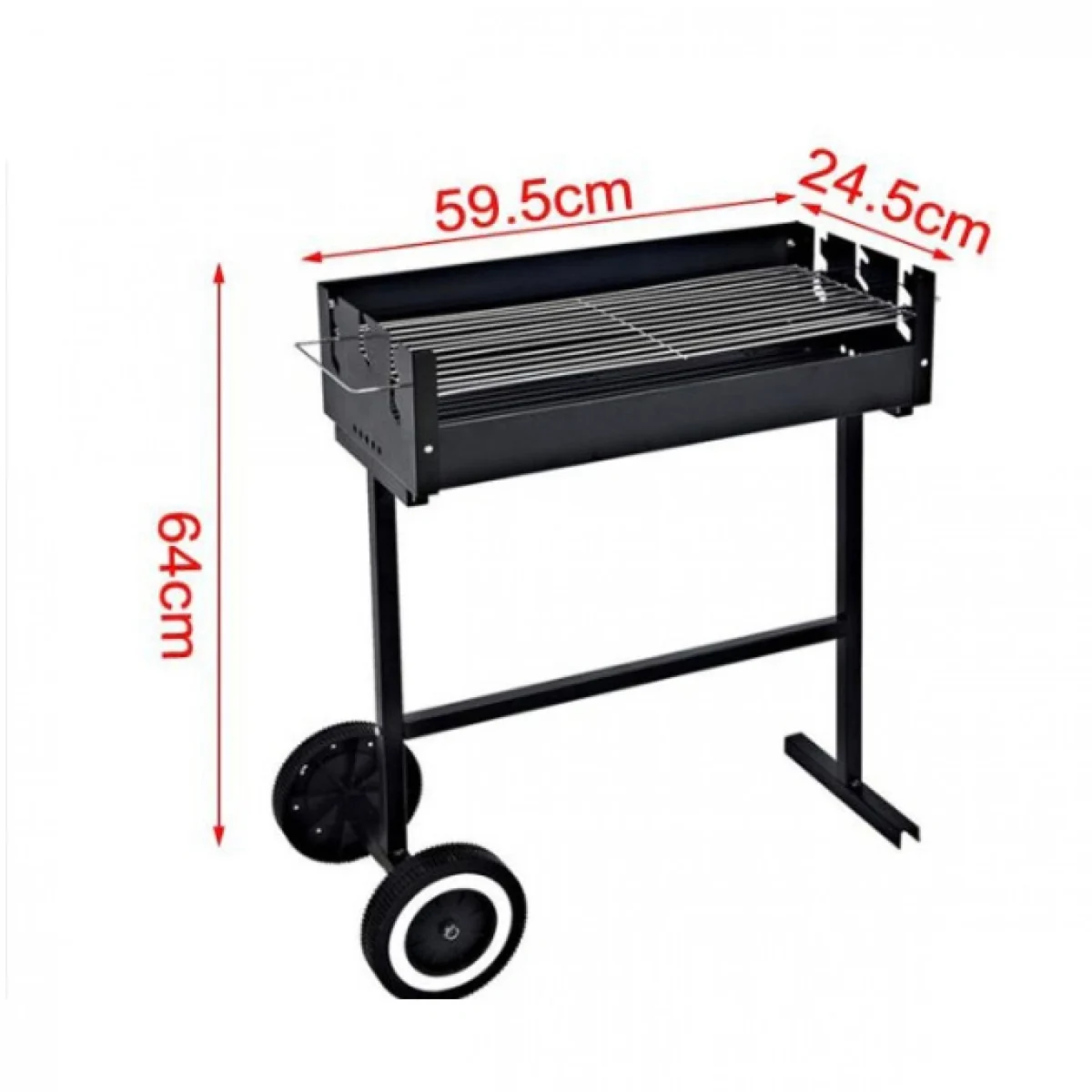 Ψησταριά Κάρβουνου με Ρόδες 59.5x24.5x64cm – Γαλβανιζέ