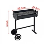 Ψησταριά Κάρβουνου με Ρόδες 59.5x24.5x64cm – Γαλβανιζέ