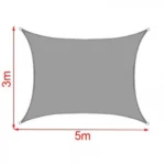300x500cm Τετράγωνη Αδιάβροχη Πολυεστερική Τέντα - Γκρι