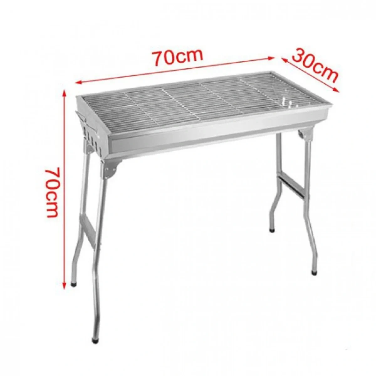 70×30x70cm Φορητή Αναδιπλούμενη Ψησταριά Κάρβουνου Ασημί