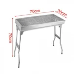 70×30x70cm Φορητή Αναδιπλούμενη Ψησταριά Κάρβουνου Ασημί