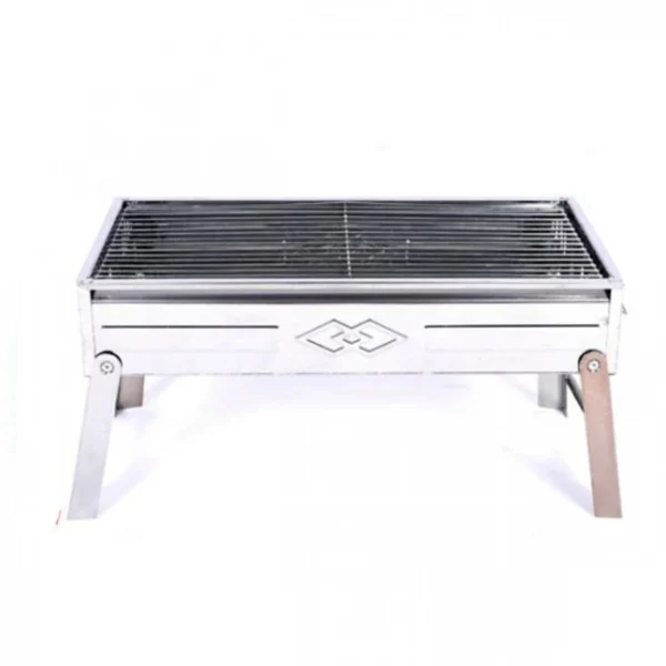 45×22.5×22cm Φορητή Ψησταριά Κάρβουνου για BBQ Ασημί