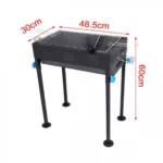 48.5×30cm.Φορητή Ψησταριά Κάρβουνου για BBQ Μαύρη