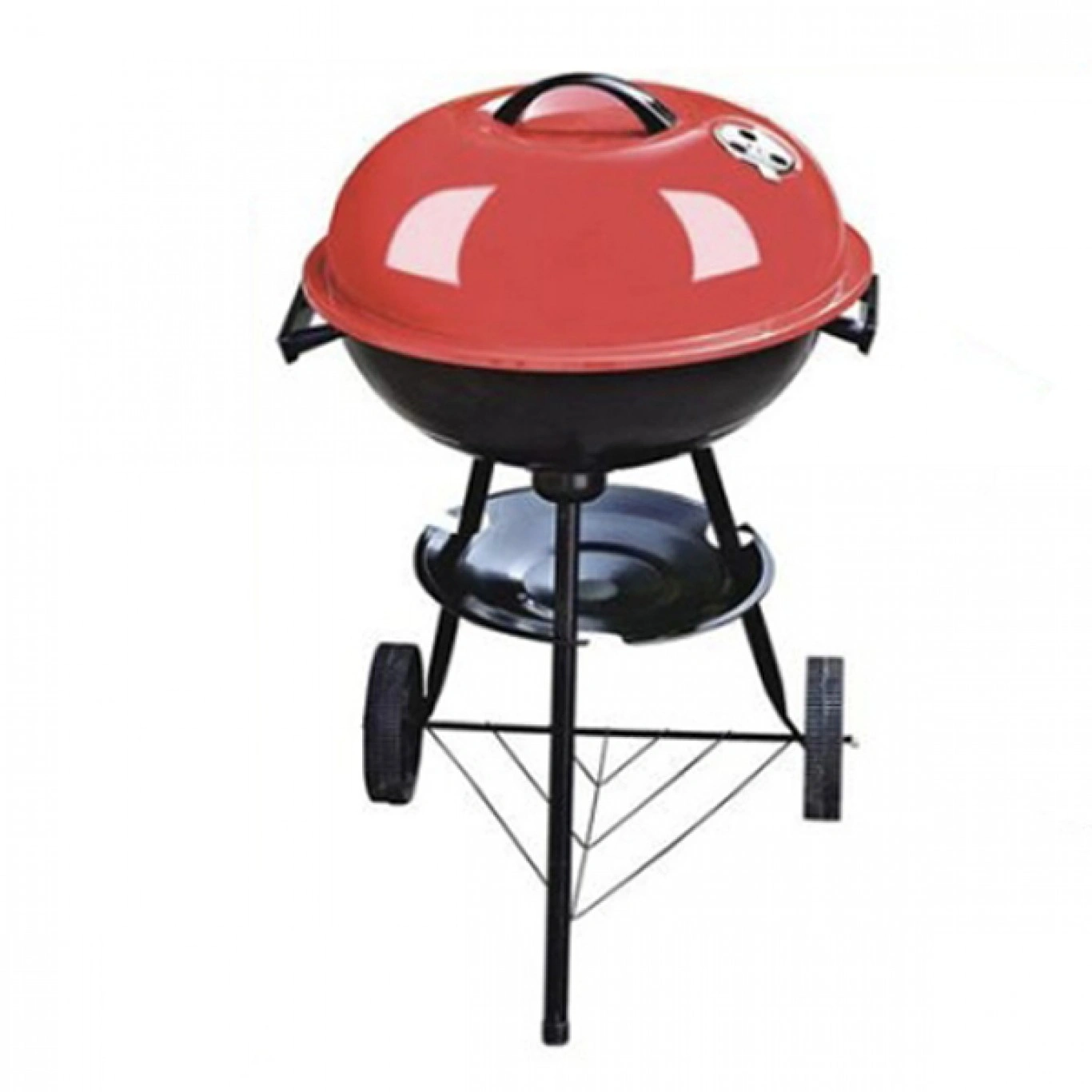 45×71cm Στρογγυλή Φορητή Ψησταριά με Καπάκι Κάρβουνου για BBQ Μαύρη-Κόκκινη 45×71cm Στρογγυλή Φορητή Ψησταριά με Καπάκι Κάρβουνου για BBQ Μαύρη-Κόκκινη