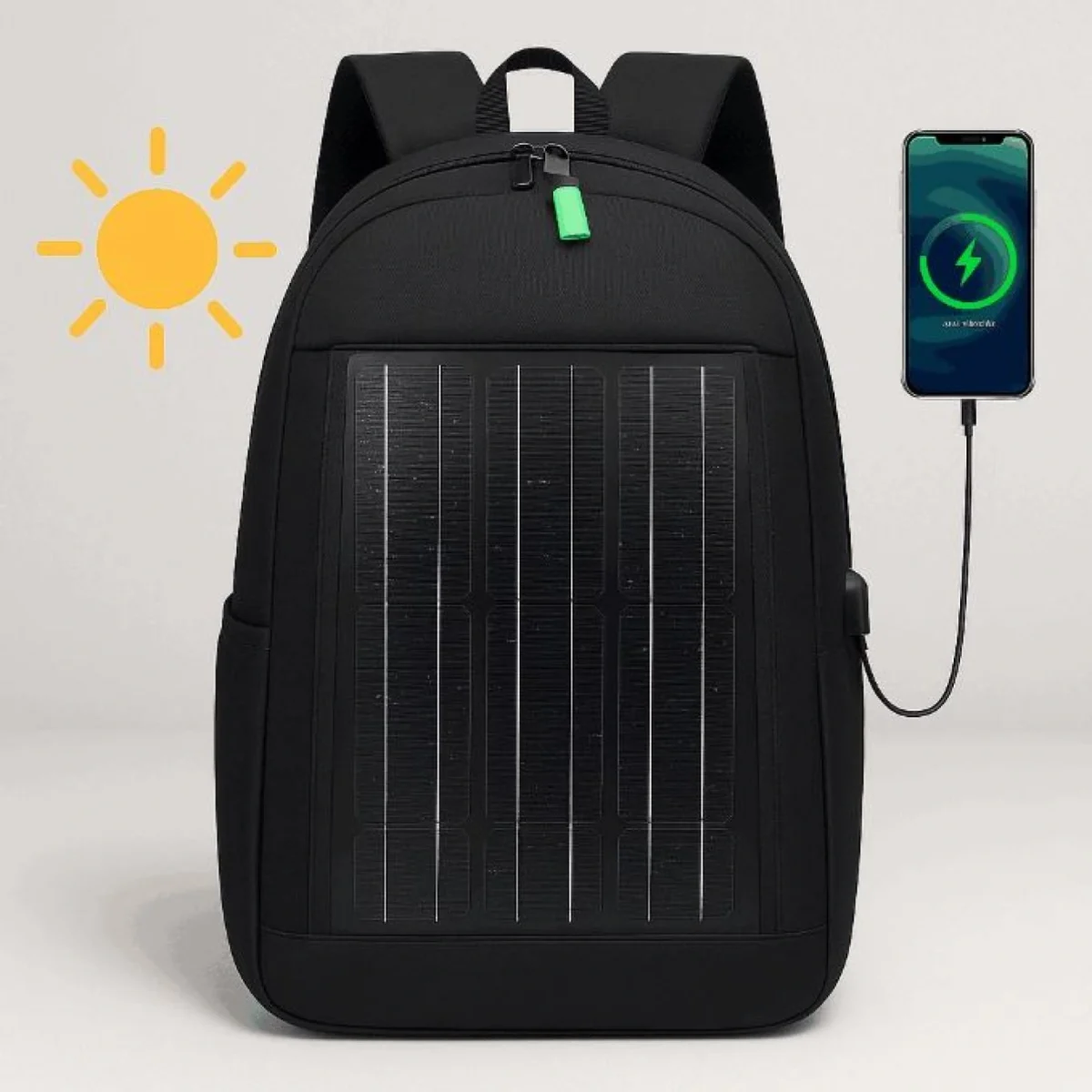 Ηλιακό Σακίδιο Πλάτης Μαύρο GD-1320SL – Solar Backpack
