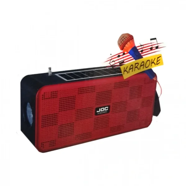 H1633MIC Ηλιακό Φορητό Ηχείο Bluetooth με Ψηφιακό Ραδιόφωνο AM-FM, με Ηλιακό Πάνελ και Μικρόφωνο για Καραόκε