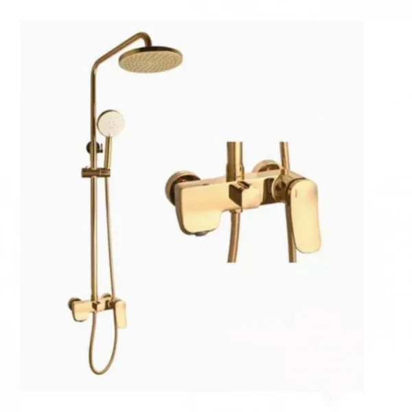 Χρυσή Στήλη Ντους 3 Εξόδων με Μπαταρία