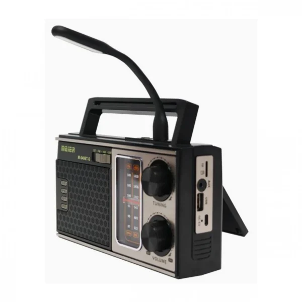 M-540BT-S Ηλιακό Φορητό Ηχείο Bluetooth με Αναλογικό Ραδιόφωνο AM-FM-SW, με Ηλιακό Πάνελ και Φωτιστικο Led Usb