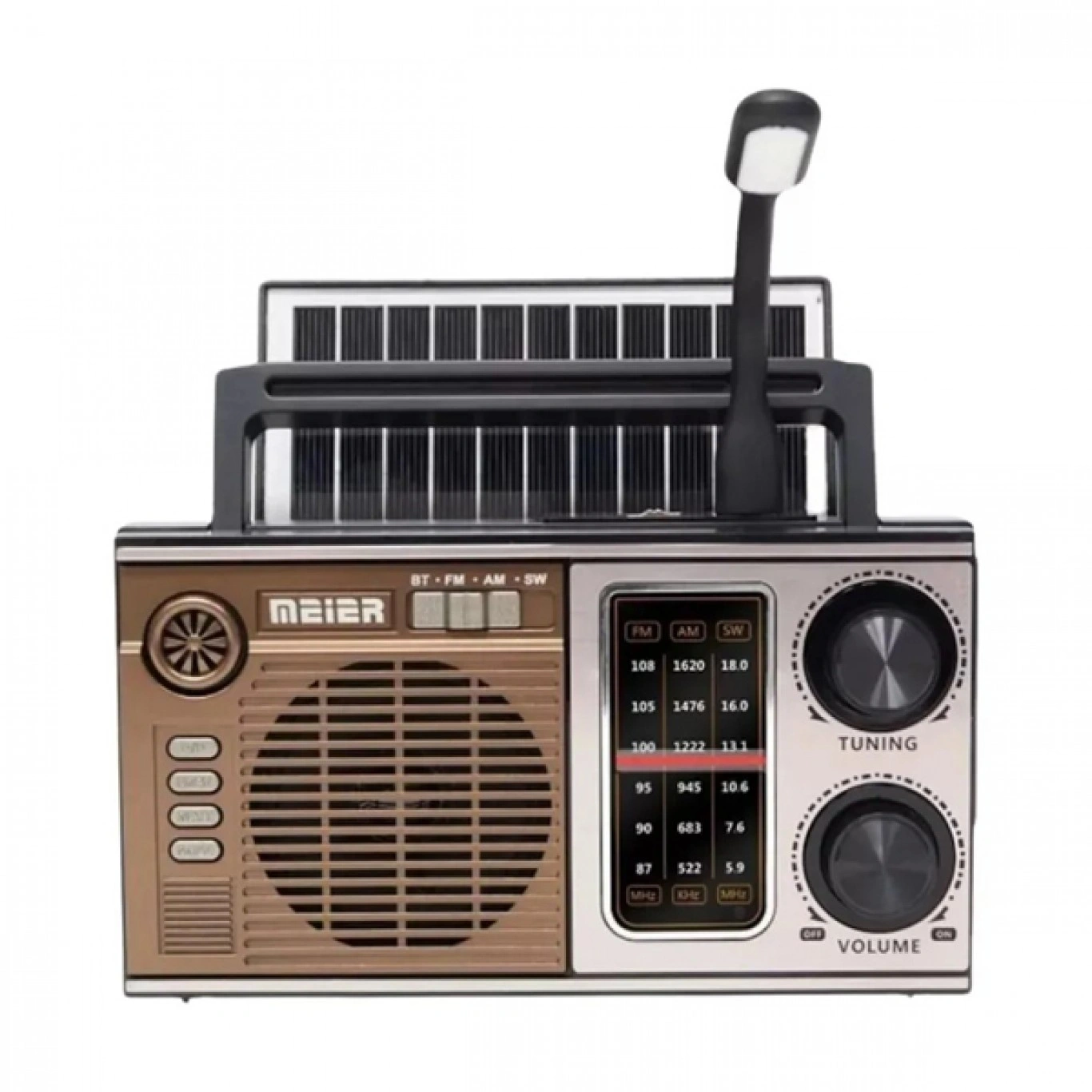 MK-151BT Ηλιακό Φορητό Ηχείο Bluetooth με Αναλογικό Ραδιόφωνο AM-FM-SW, με Ηλιακό Πάνελ και Φωτιστικο Led Usb MK-151BT Ηλιακό Φορητό Ηχείο Bluetooth με Αναλογικό Ραδιόφωνο AM-FM-SW, με Ηλιακό Πάνελ και Φωτιστικο Led Usb