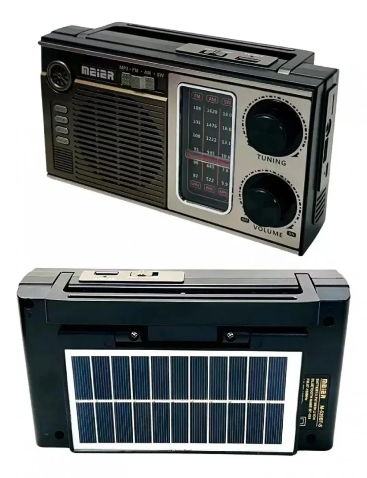 MK-151BT Ηλιακό Φορητό Ηχείο Bluetooth με Αναλογικό Ραδιόφωνο AM-FM-SW, με Ηλιακό Πάνελ και Φωτιστικο Led Usb