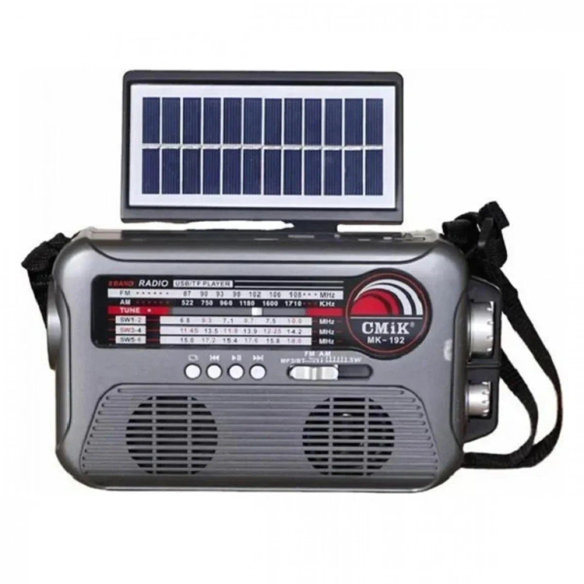 MK-192 Ηλιακό Φορητό Ηχείο Bluetooth με Αναλογικό Ραδιόφωνο AM-FM-SW, με Ηλιακό Πάνελ