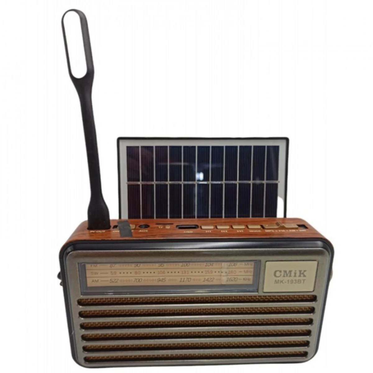 MK-193BT Ηλιακό Φορητό Ηχείο Bluetooth με Αναλογικό Ραδιόφωνο AM-FM-SW, με Ηλιακό Πάνελ και Φωτιστικο Led Usb