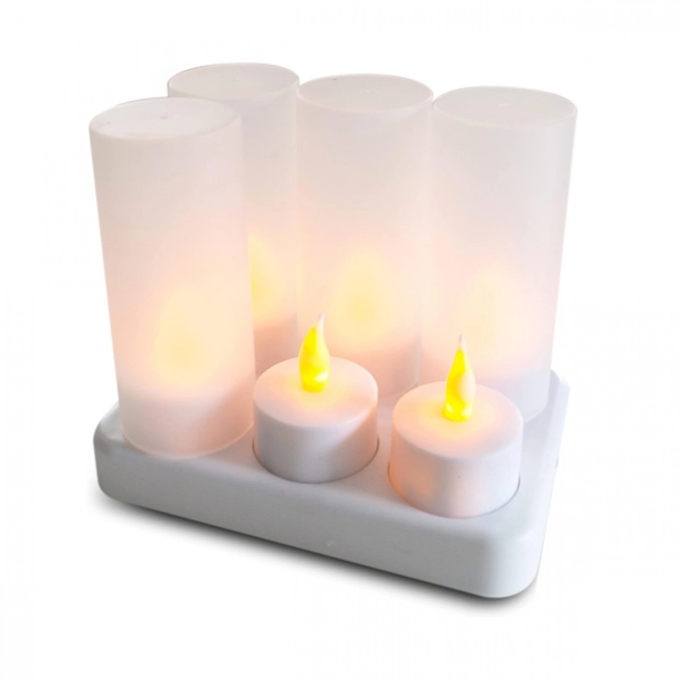 Σετ 6 Τεμαχίων Επαναφορτιζόμενα Κεριά Θερμού Φωτισμού με Εφέ Φλόγας και Βάση Φόρτισης Σετ 6 Τεμαχίων Επαναφορτιζόμενα Κεριά Θερμού Φωτισμού με Εφέ Φλόγας και Βάση Φόρτισης