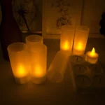 Σετ 6 Τεμαχίων Επαναφορτιζόμενα Κεριά Θερμού Φωτισμού με Εφέ Φλόγας και Βάση Φόρτισης