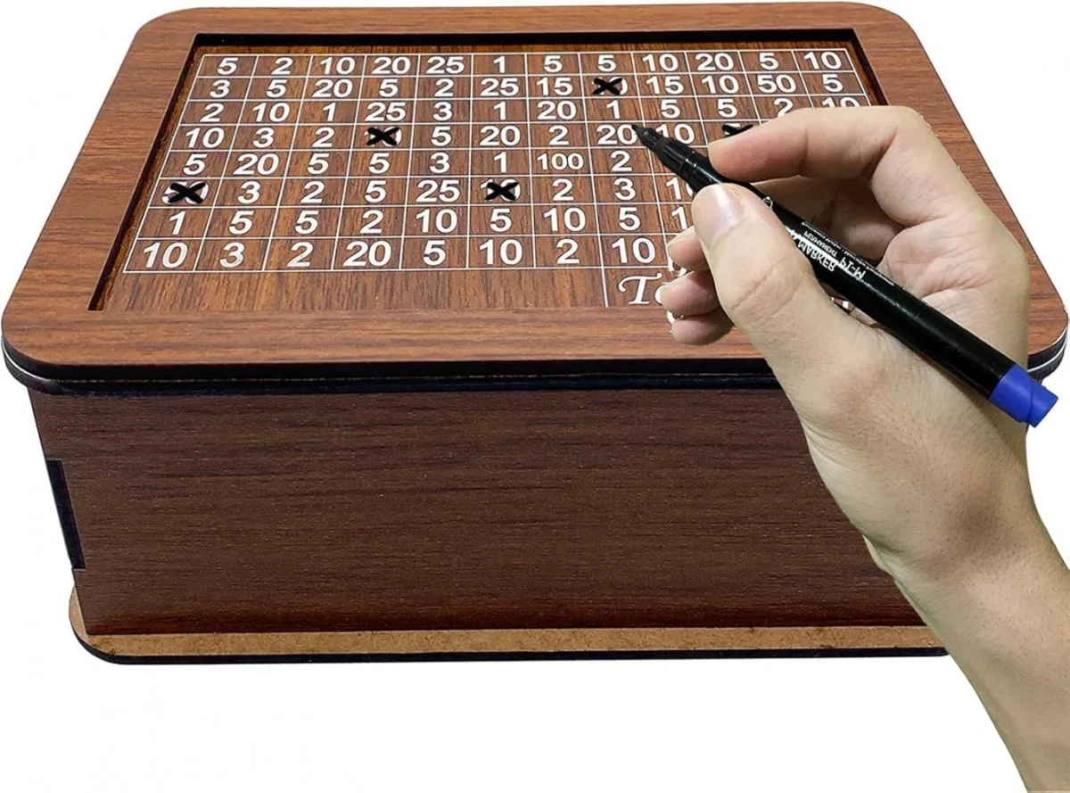 Ξύλινο Ταμιευτήριο Κουμπαράς με Ειδικό Μαρκαδόρο Σημειώσεων 17x12.5x6.5 cm