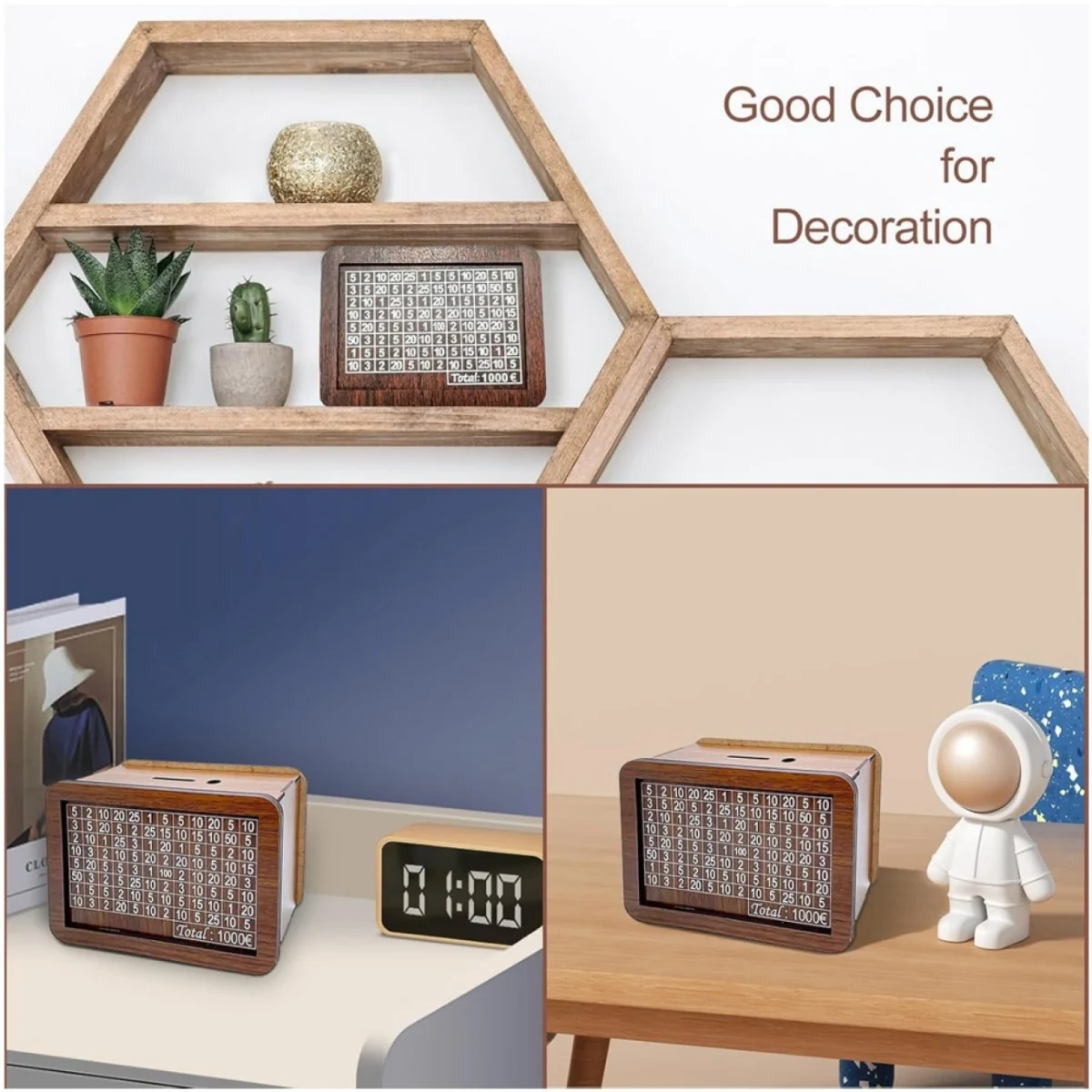 Ξύλινο Ταμιευτήριο Κουμπαράς με Ειδικό Μαρκαδόρο Σημειώσεων 17x12.5x6.5 cm