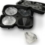 Παγοθήκη Σιλικόνης σε Σχήμα Διαμάντι 4 Θέσεων Μαύρη 11x8x4cm