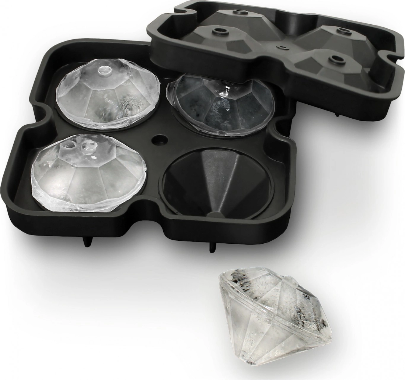 Παγοθήκη Σιλικόνης σε Σχήμα Διαμάντι 4 Θέσεων Μαύρη 11x8x4cm Παγοθήκη Σιλικόνης σε Σχήμα Διαμάντι 4 Θέσεων Μαύρη 11x8x4cm