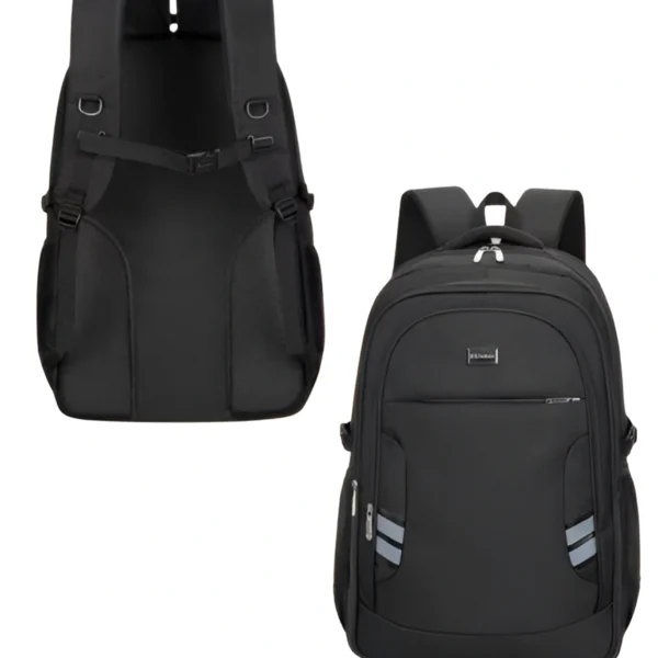 63x40x21cm Αδιάβροχο Σακίδιο Πλάτης - Σχολική Τσάντα Mαύρο με Αντανακλαστικές Ρίγες 7318