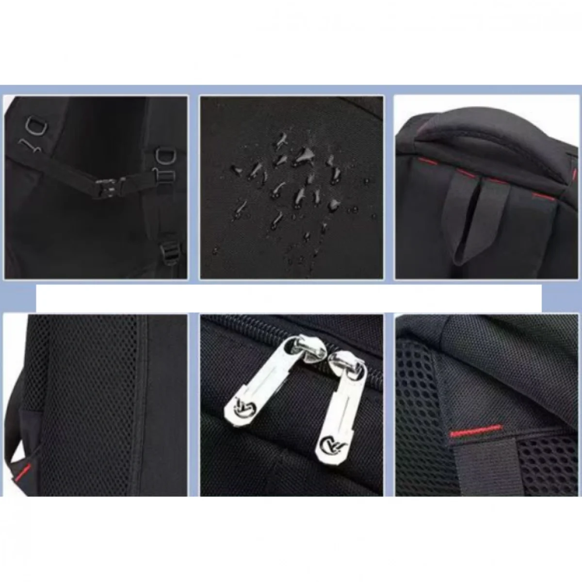 63x40x21cm Αδιάβροχο Σακίδιο Πλάτης - Σχολική Τσάντα Mαύρο 7311