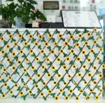 100x200cm Διακοσμητική Πέργκολα Κήπου με Τεχνητά Ηλιοτρόπια & Πράσινα Φύλλα