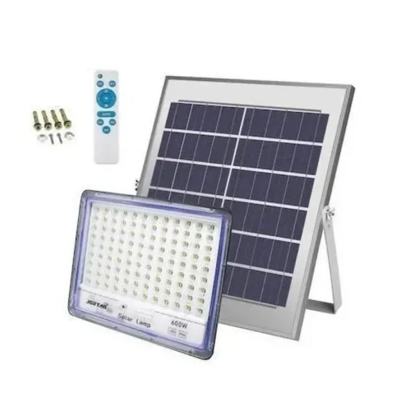 600W Led Αδιάβροχος Ηλιακός Προβολέας 17280LM με Πάνελ & Τηλεχειριστήριο Jortan JT-600W