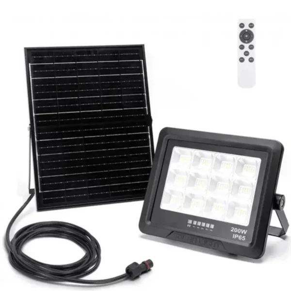 200W Αδιάβροχος Ηλιακός Προβολέας LED με Πάνελ & Τηλεχειριστήριο Aigostar