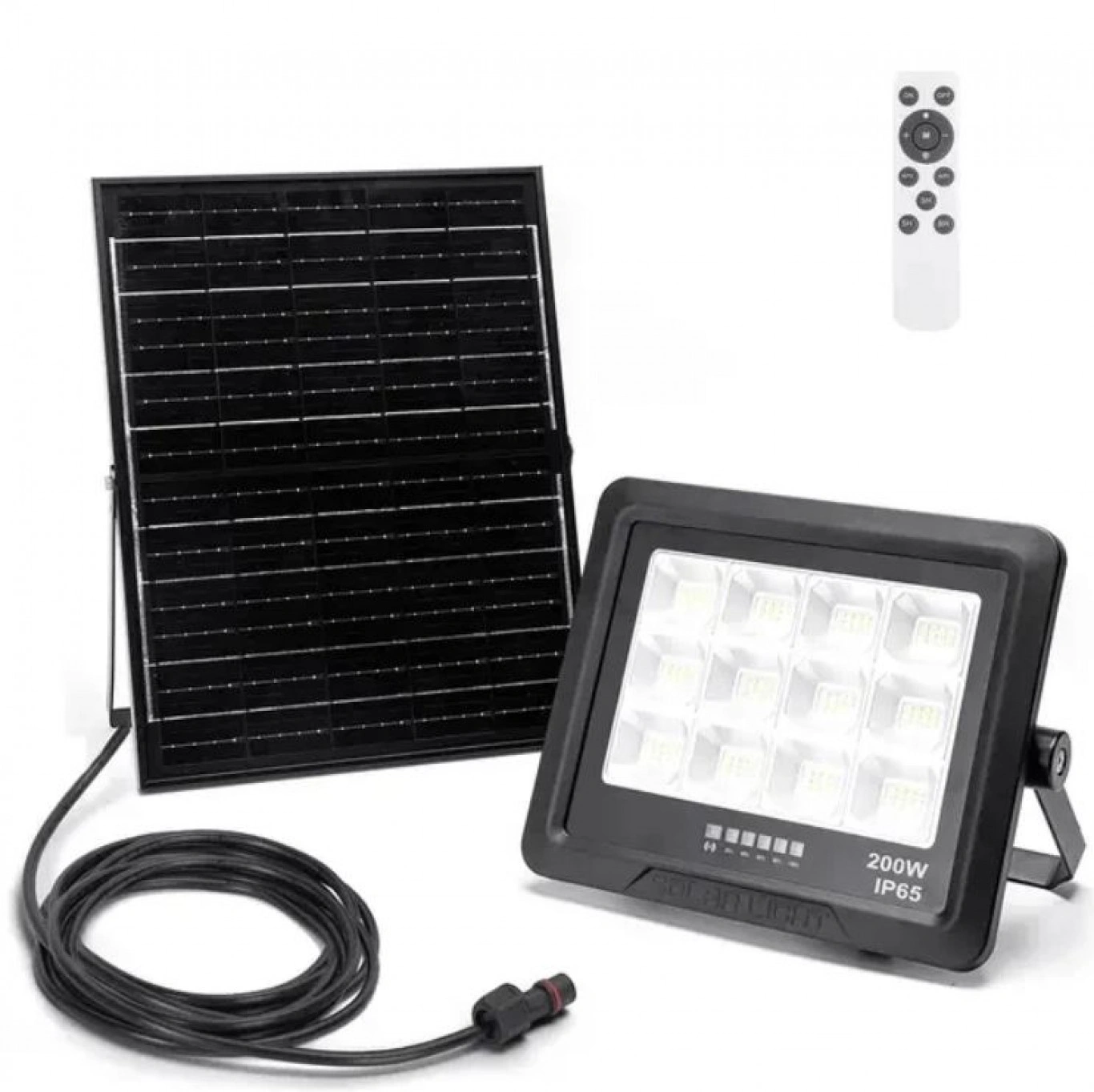 200W Αδιάβροχος Ηλιακός Προβολέας LED με Πάνελ & Τηλεχειριστήριο Aigostar 200W Αδιάβροχος Ηλιακός Προβολέας LED με Πάνελ & Τηλεχειριστήριο Aigostar