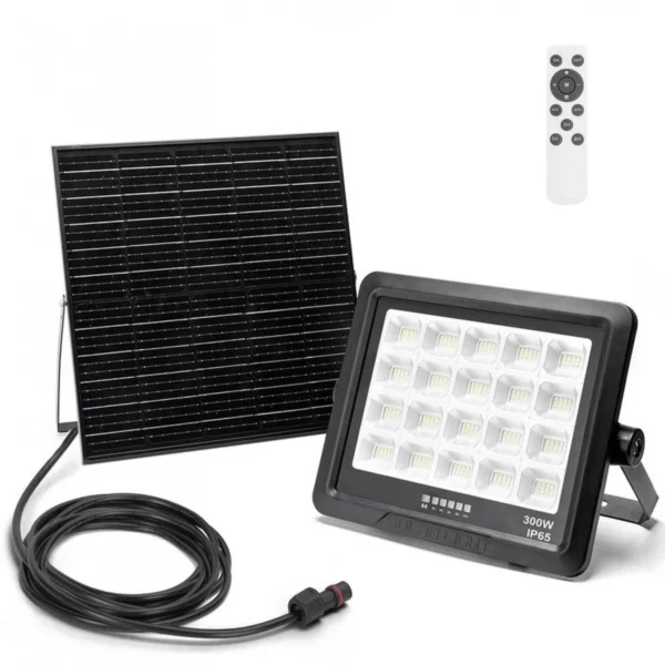 300W Αδιάβροχος Ηλιακός Προβολέας LED με Πάνελ & Τηλεχειριστήριο Aigostar