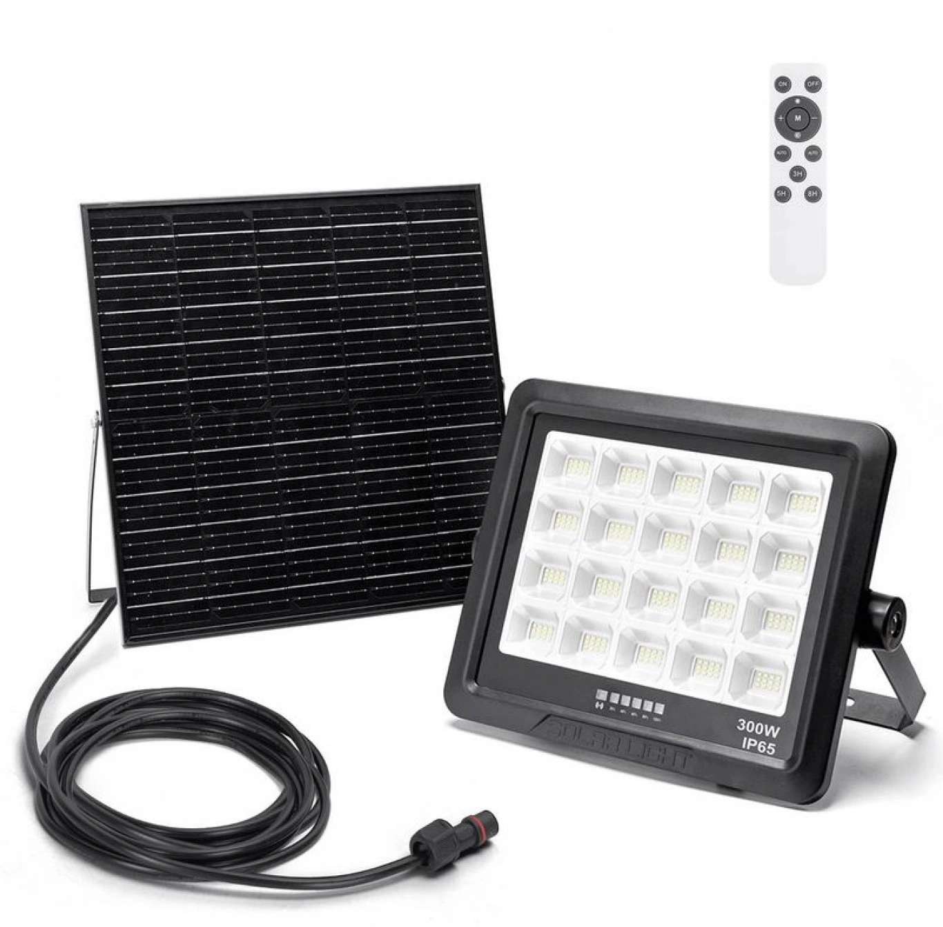 300W Αδιάβροχος Ηλιακός Προβολέας LED με Πάνελ & Τηλεχειριστήριο Aigostar 300W Αδιάβροχος Ηλιακός Προβολέας LED με Πάνελ & Τηλεχειριστήριο Aigostar