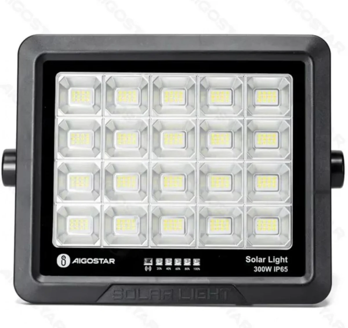 300W Αδιάβροχος Ηλιακός Προβολέας LED με Πάνελ & Τηλεχειριστήριο Aigostar