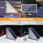 Σετ 2 Ηλιακά Γωνιακά Φωτιστικά Σκάλας Αδιάβροχα Εξωτερικών Χώρων με 13 LED Ψυχρού Λευκού Φωτισμού 6000K Αυτοκόλλητα με Φωτοκύτταρο - Solar Deck Lights