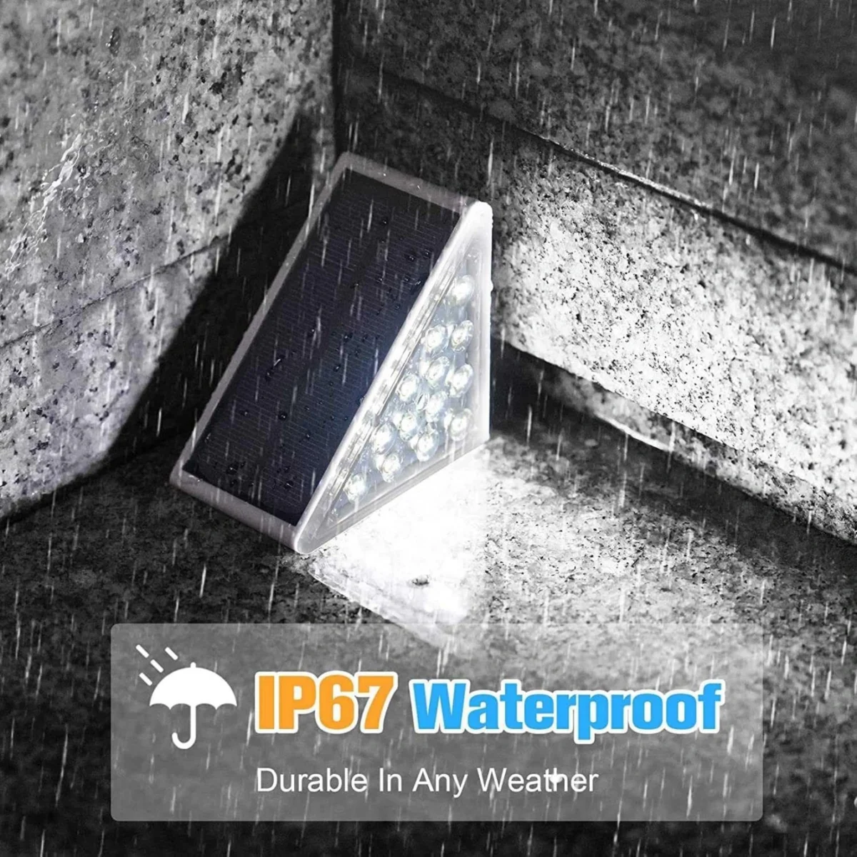 Σετ 2 Ηλιακά Γωνιακά Φωτιστικά Σκάλας Αδιάβροχα Εξωτερικών Χώρων με 13 LED Ψυχρού Λευκού Φωτισμού 6000K Αυτοκόλλητα με Φωτοκύτταρο - Solar Deck Lights