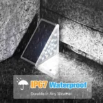 Σετ 2 Ηλιακά Γωνιακά Φωτιστικά Σκάλας Αδιάβροχα Εξωτερικών Χώρων με 13 LED Ψυχρού Λευκού Φωτισμού 6000K Αυτοκόλλητα με Φωτοκύτταρο - Solar Deck Lights