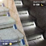 Σετ 2 Ηλιακά Γωνιακά Φωτιστικά Σκάλας Αδιάβροχα Εξωτερικών Χώρων με 13 LED Ψυχρού Λευκού Φωτισμού 6000K Αυτοκόλλητα με Φωτοκύτταρο - Solar Deck Lights