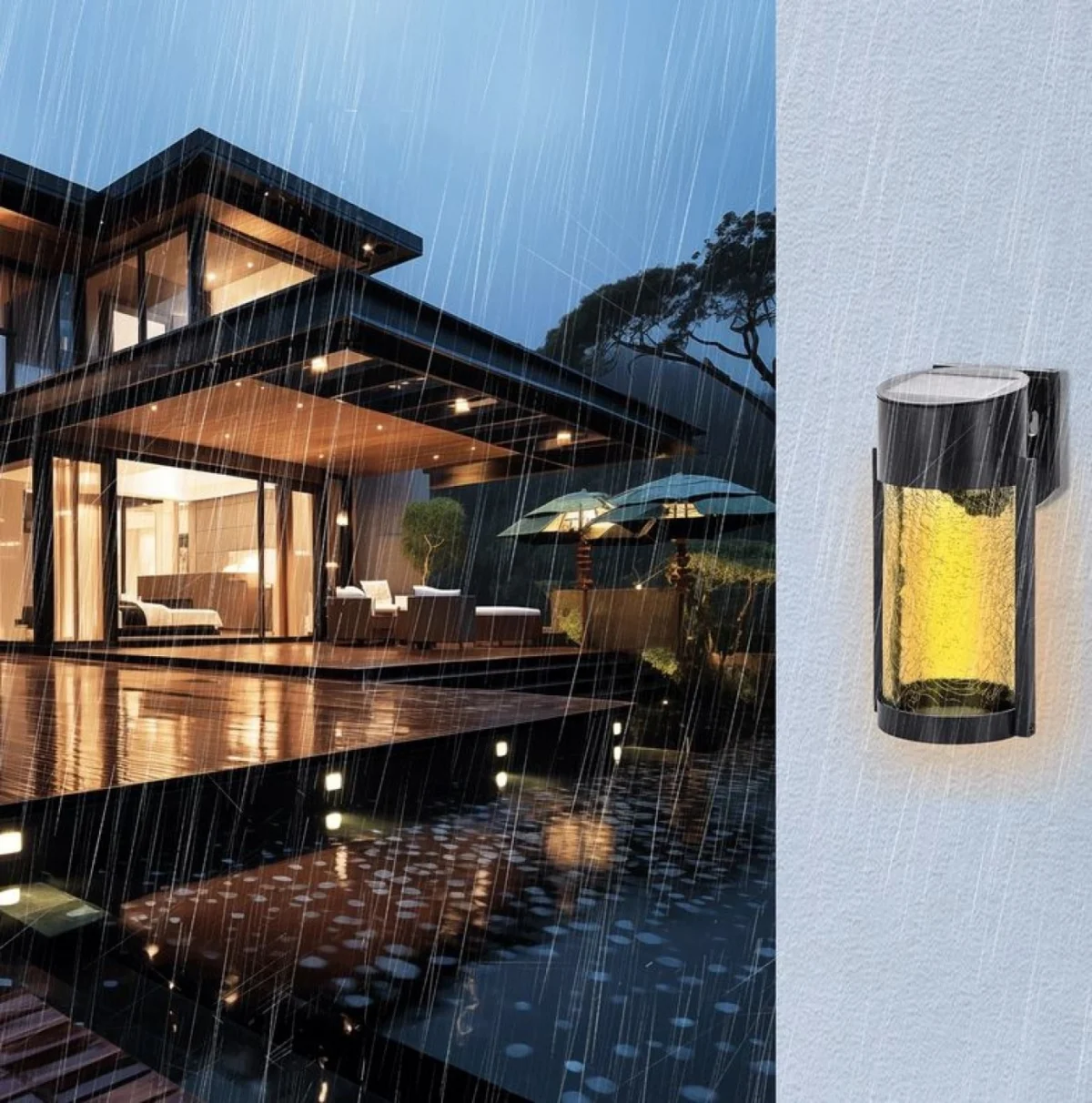 Επιτοίχιο LED Ηλιακό Φωτιστικό με Θερμό Λευκό Φωτισμό & Προστασία IP44 Aigostar