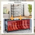 185x56x28cm Μεταλλική Παπουτσοθήκη Κρεμάστρα με Πορτάκια & Γάντζους – Οργάνωση Εισόδου ή Μπάνιου