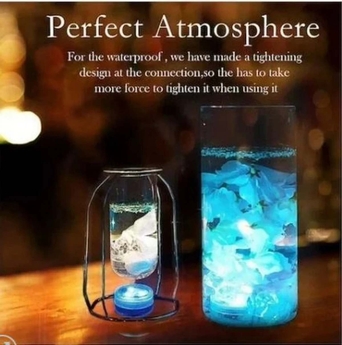 6τμχ Μίνι Αδιάβροχα - Υποβρύχια Φωτάκια LED Πολύχρωμα με Μπαταρίες AT47929