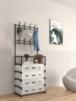 185x56x28cm Μεταλλική Παπουτσοθήκη Κρεμάστρα με Πορτάκια & Γάντζους – Οργάνωση Εισόδου ή Μπάνιου