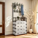 185x56x28cm Μεταλλική Παπουτσοθήκη Κρεμάστρα με Πορτάκια & Γάντζους – Οργάνωση Εισόδου ή Μπάνιου