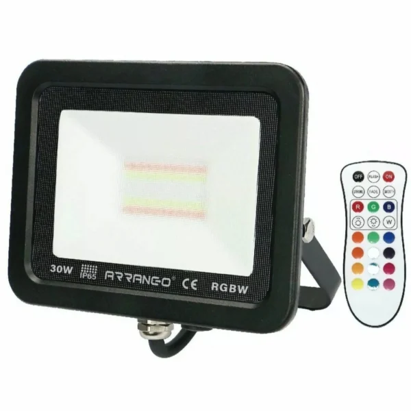 30W Προβολέας LED RGB 30W Εξωτερικού Χώρου ARRANGO με Τηλεχειριστήριο