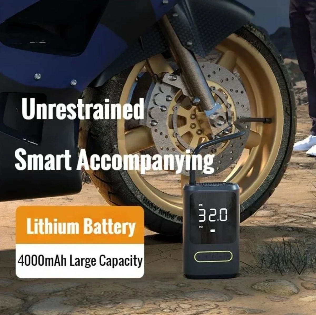 Φορητή Επαναφορτιζόμενη Αντλία - Κομπρεσερ Αέρα Αυτοκινήτου 150PSI με Οθόνη LCD ATJ-8466