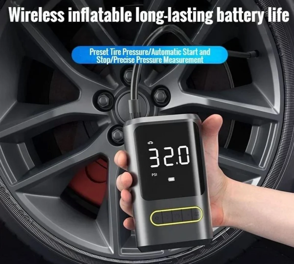 Φορητή Επαναφορτιζόμενη Αντλία - Κομπρεσερ Αέρα Αυτοκινήτου 150PSI με Οθόνη LCD ATJ-8466