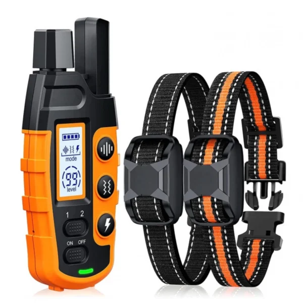 Επαγγελματικό Διπλό Ηλεκτρονικό Κολάρο Εκπαίδευσης Σκύλου με Εμβέλεια 1000 μέτρων