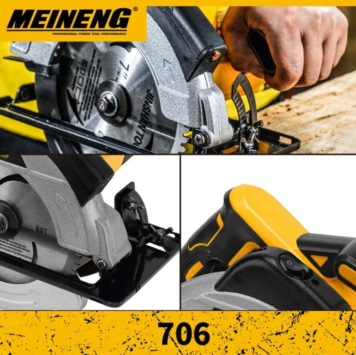 Δισκοπρίονο Χειρός Meineng 706 – 1400W / 185mm