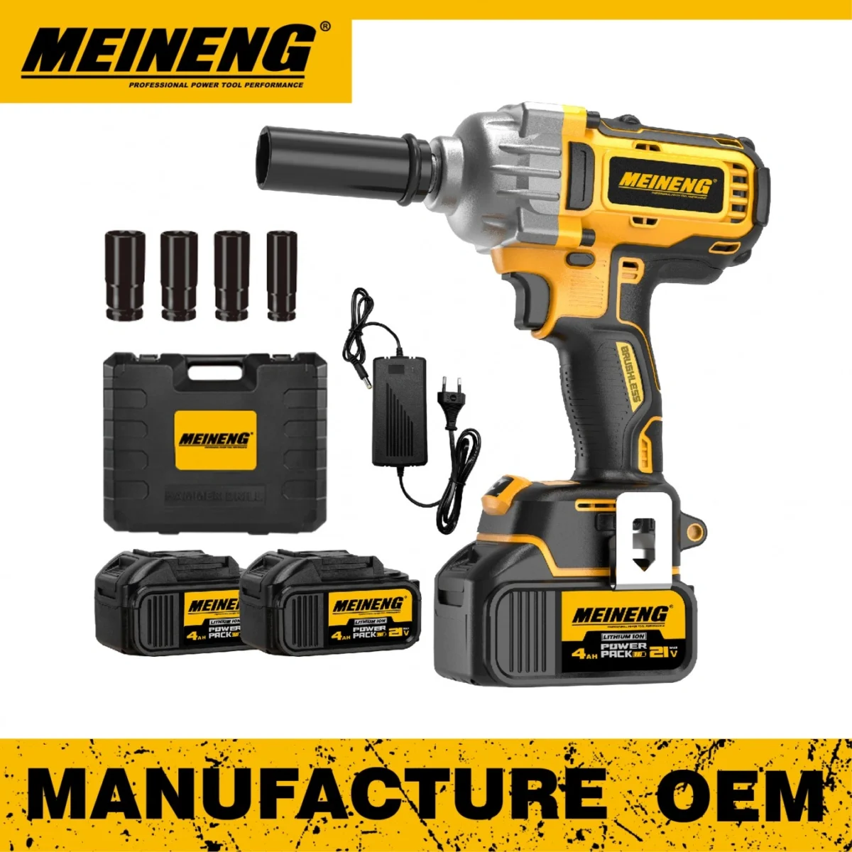 Επαναφορτιζόμενο Κρουστικό Κλειδί 21V 580Nm Brushless Meineng 8500 με 2 Μπαταρίες