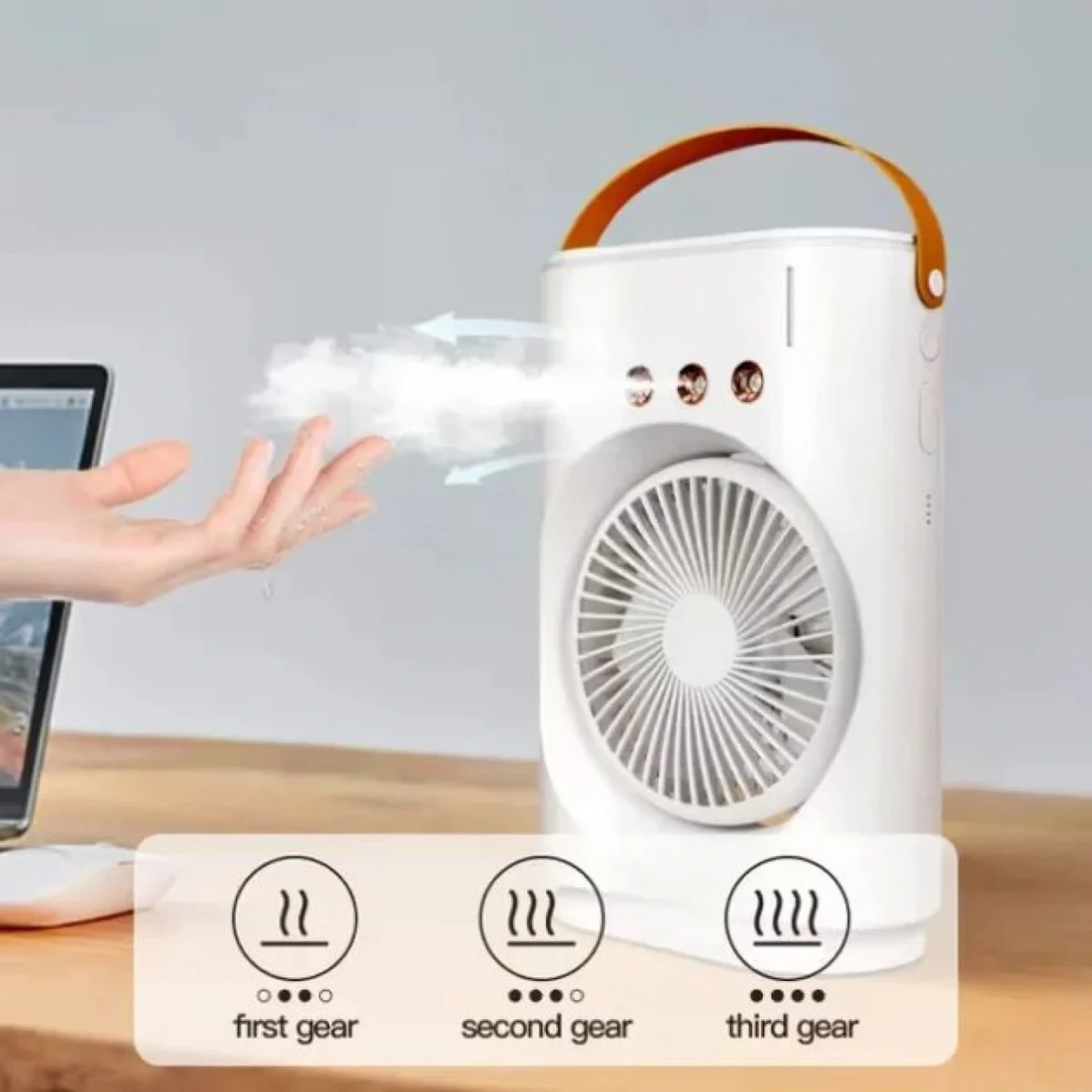 Φορητό USB Κλιματιστικό με Υδρονέφωση & Φωτισμό RGB - Λευκό Arrango